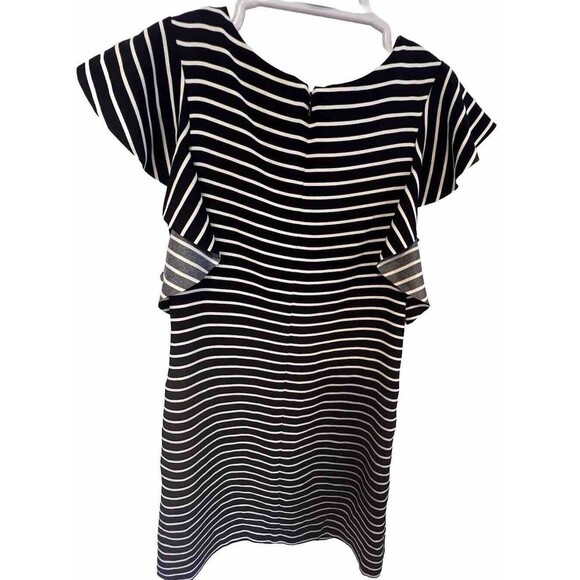 Banana Republic Dress Navy Stripe Flutter Sleeve Pockets Size 0 Summer Sailing - Picture 2 of 9
